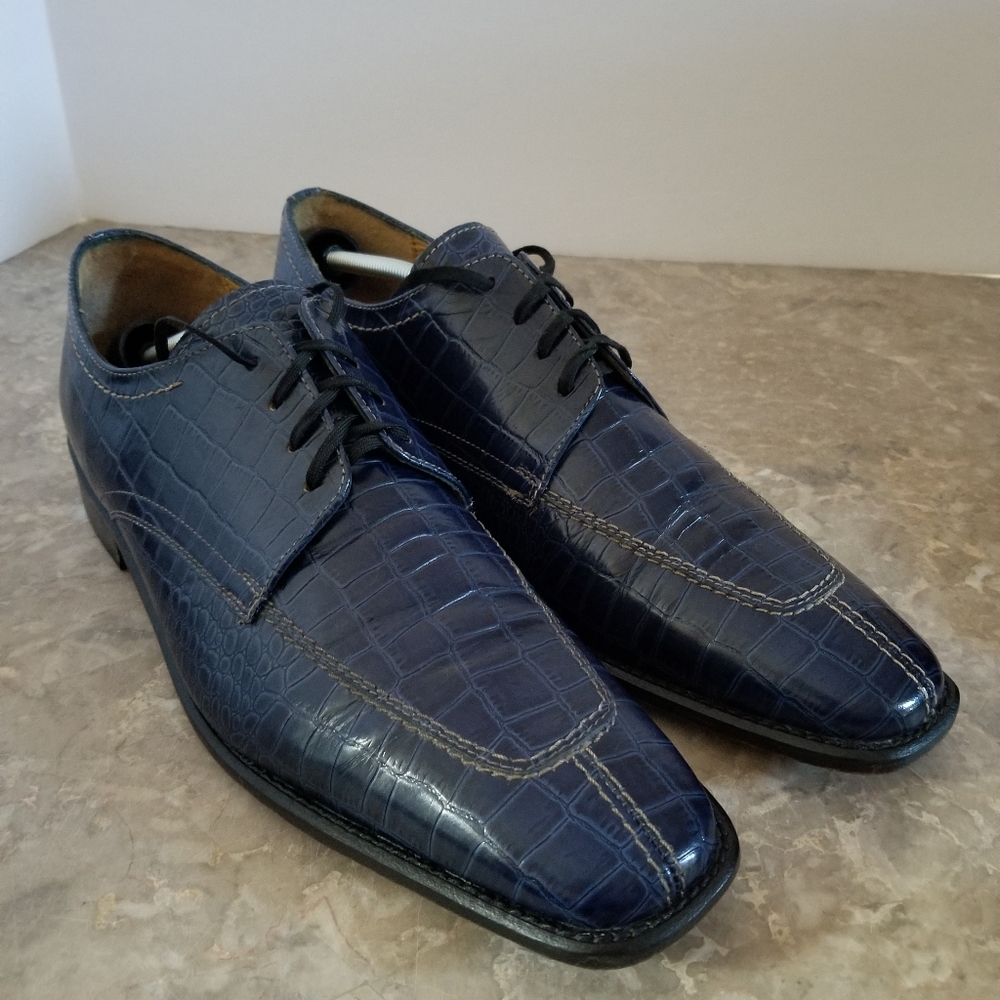 Stacy Adams size 13M Blue Crocodile shoes